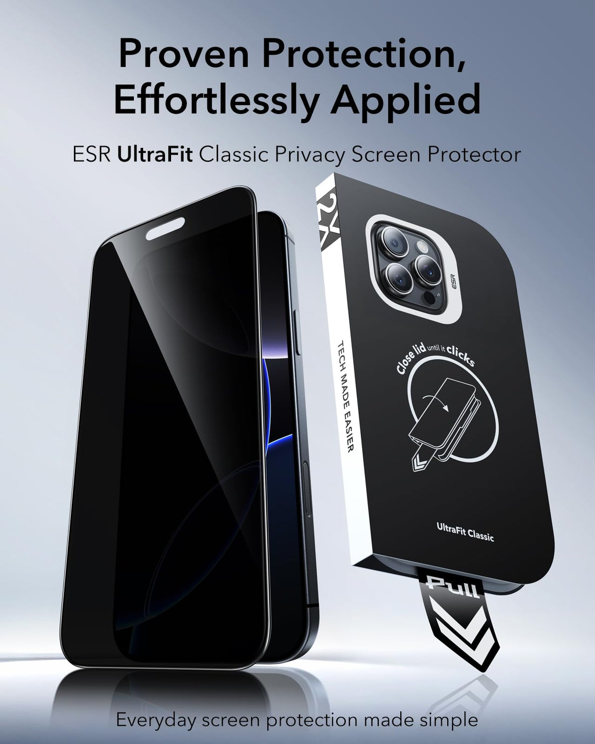 ESR 3 Pack for iPhone 17 Pro Max Privacy Screen Protector, Classic