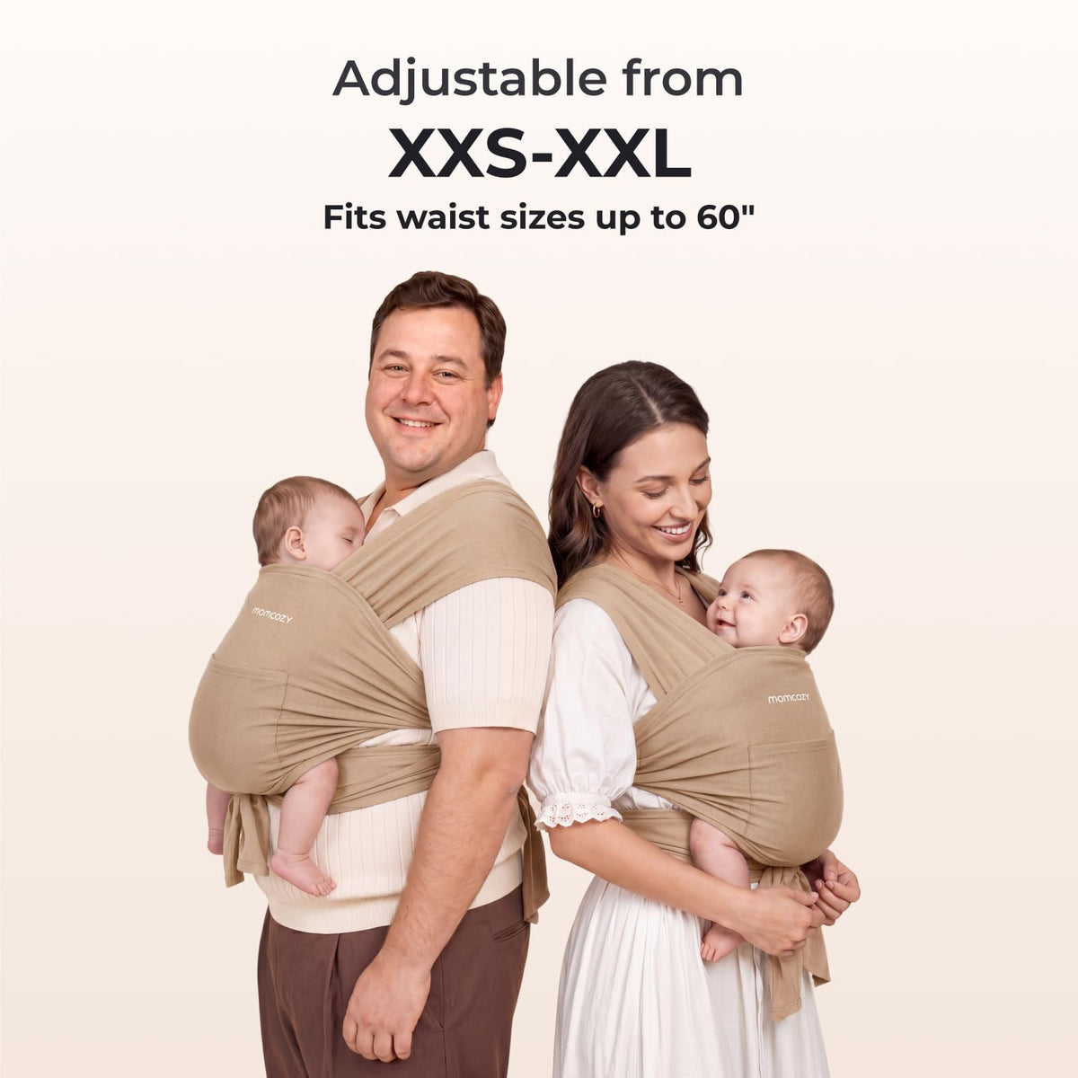 Momcozy Baby Wrap Carrier, Easy-On 2-Piece Design, Newborn to 33 lb
