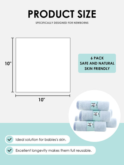 HIPHOP PANDA Soft Baby Washcloths, 2-Layer, 30 Pack Newborn Gift Set