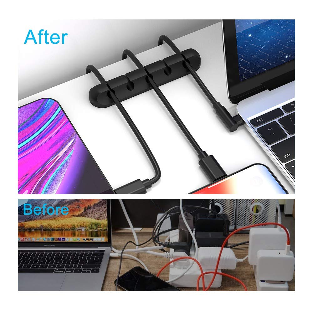 Cord Organizer for Desk, White Cable Organizer Cable Clips 2 Pack