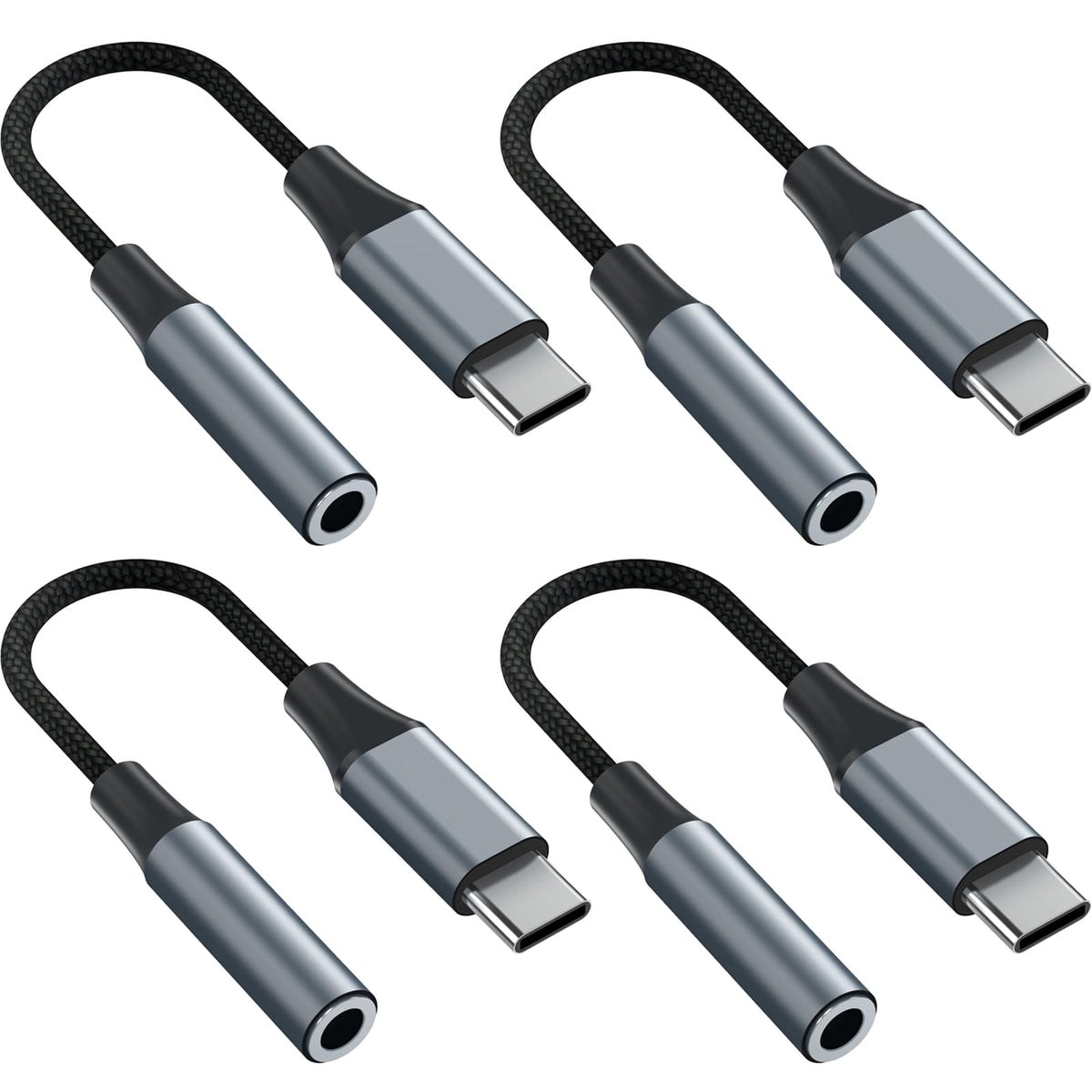 2pcs USB C to 3.5mm Female Headphone Jack Adapter