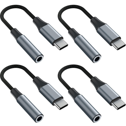 2pcs USB C to 3.5mm Female Headphone Jack Adapter