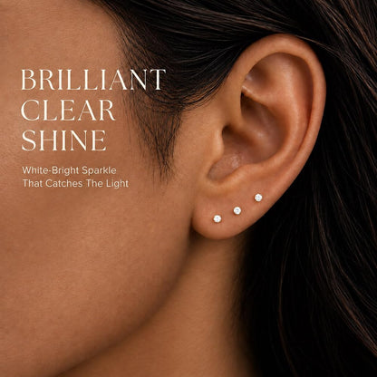 10 Pairs Small Stud Earrings for Women Hypoallergenic Multiple Piercings
