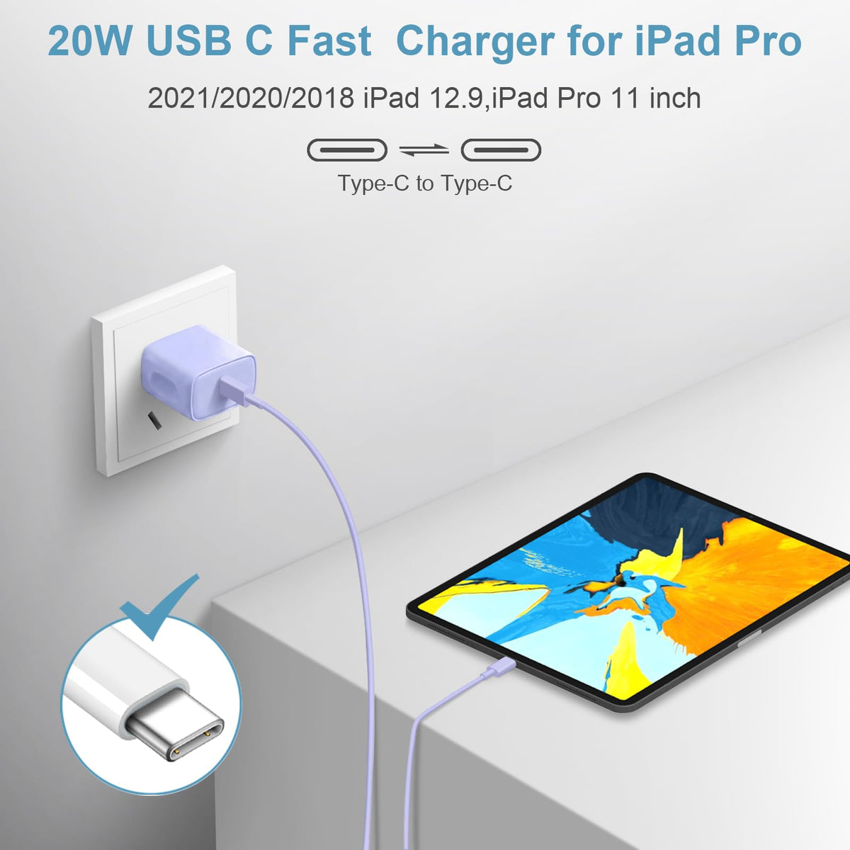 iPhone 18 17 16 15 Charger Fast Charging 3 Pack USB C Charger Block