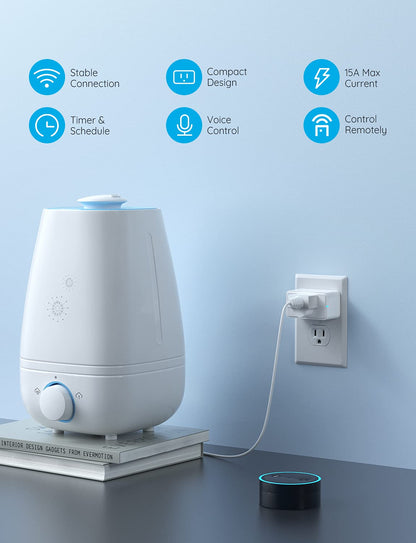 Govee Smart Plug 15A WiFi Bluetooth Outlet 4 Pack, Remote Group Control