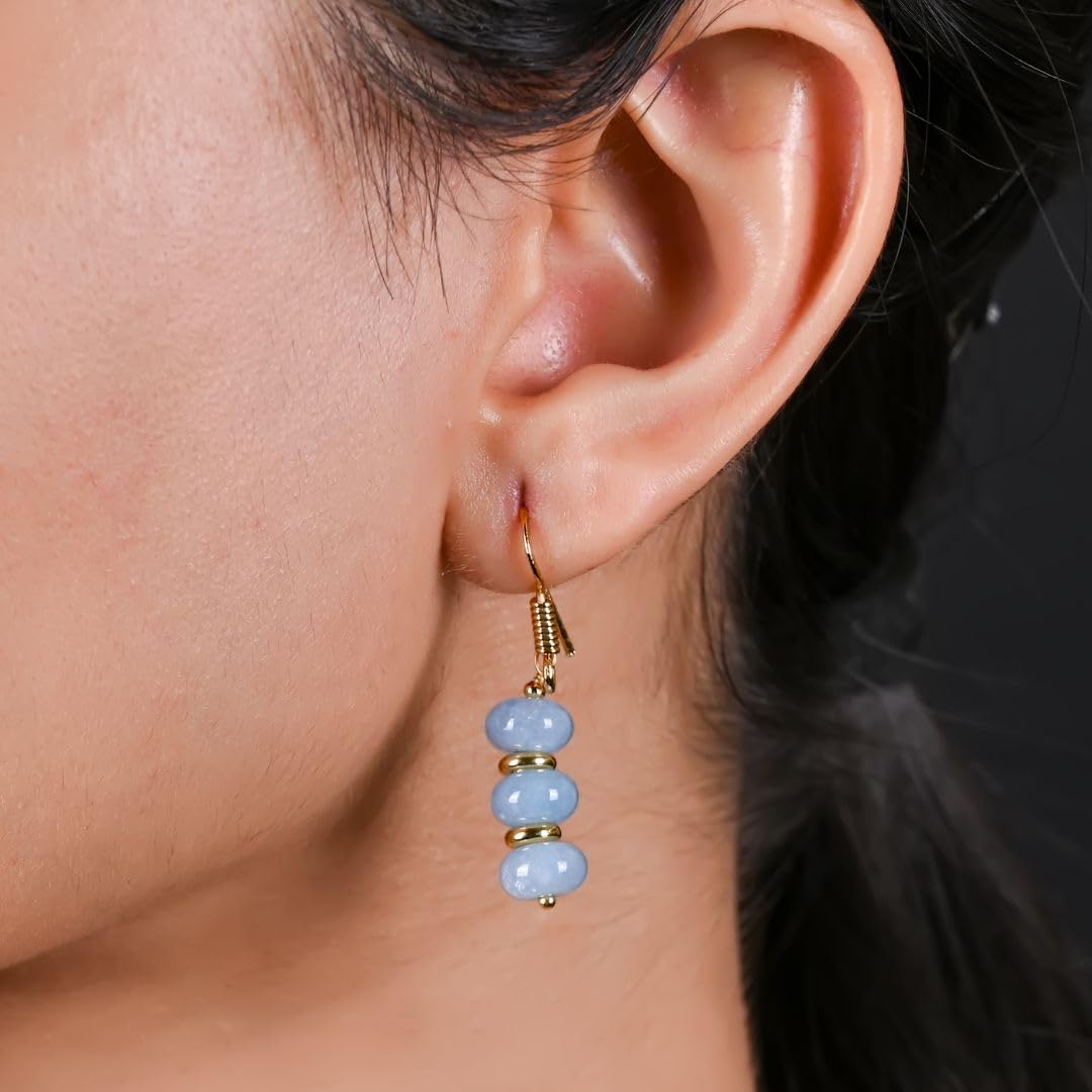 Gempires Beaded Gemstone Dangle Earrings for Women, Boho Gold Birthstone