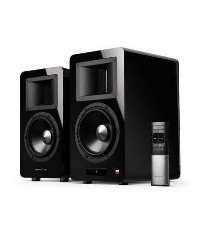 Edifier Airpulse A200T Powered Bookshelf Speakers, 130W RMS, Walnut