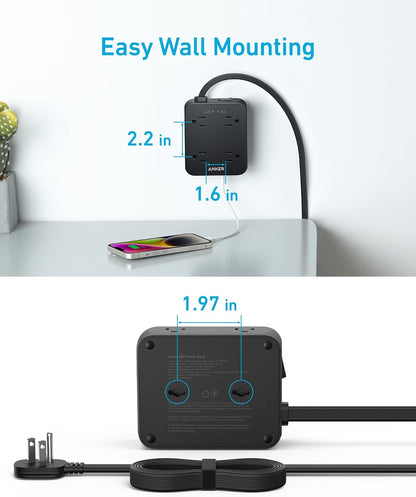 Anker Power Strip with 2000J Surge Protector, Outlet Extender, 20W, 8AC