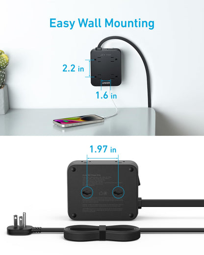 Anker Power Strip with 2000J Surge Protector, Outlet Extender, 20W, 8AC