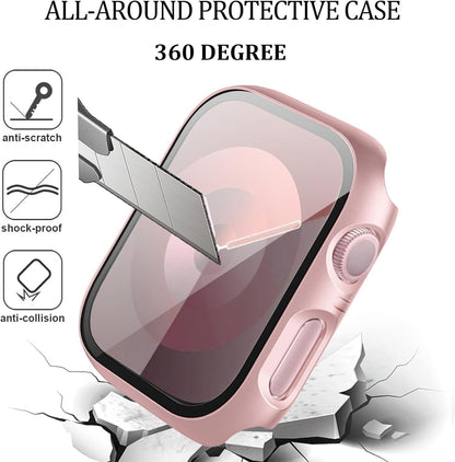 6-Pack Case with Screen Protector for Apple Watch Series 9/8/7 41mm