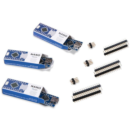 ELEGOO Presoldered Nano Board USB-C with Cable Compatible with Arduino 3PC