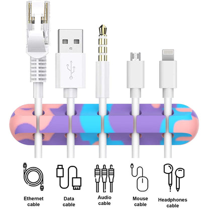 Cord Organizer for Desk, White Cable Organizer Cable Clips 2 Pack