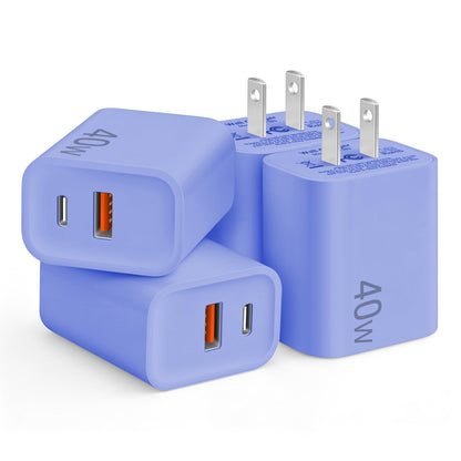 [4 Pack] 20W USB C Charger Block Fast Charging Multiport Adapter