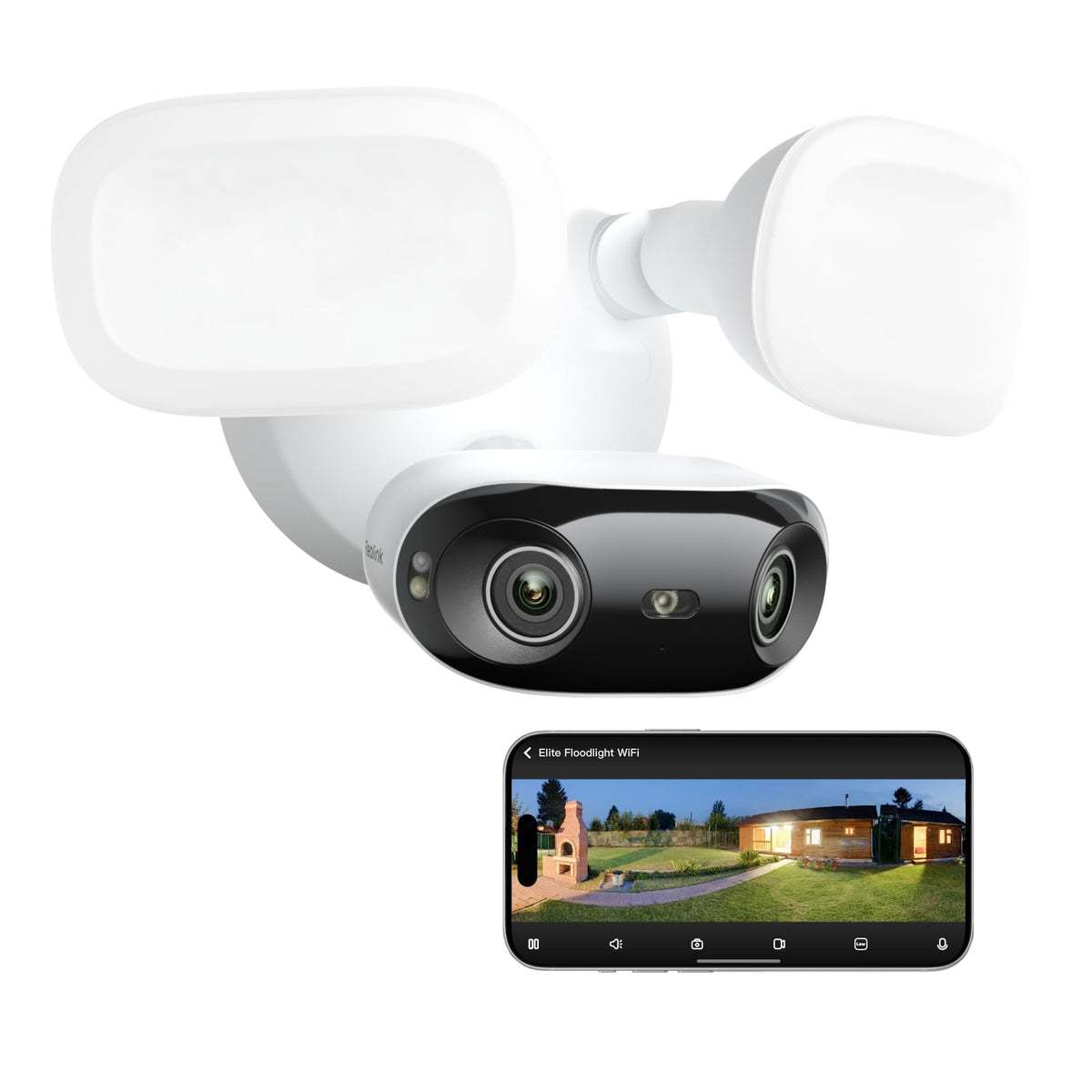 REOLINK Elite Floodlight WiFi 4K 8MP 180° Panoramic Wired Floodlight Camera