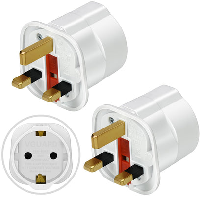 VGUARD European to UK Plug Adaptor, BS8546 Certified EU to UK Adapter