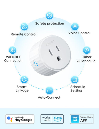 Govee Smart Plug, WiFi Outlet Compatible with Alexa & Google Assts, 4 pcs