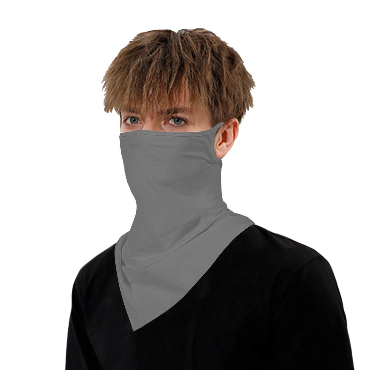 YAYOUREL Neck Gaiter Face Mask Bandanas for Men Women UV Face Scarf Cover Ear Loop Hole Facemask for Fishing Running Cycling