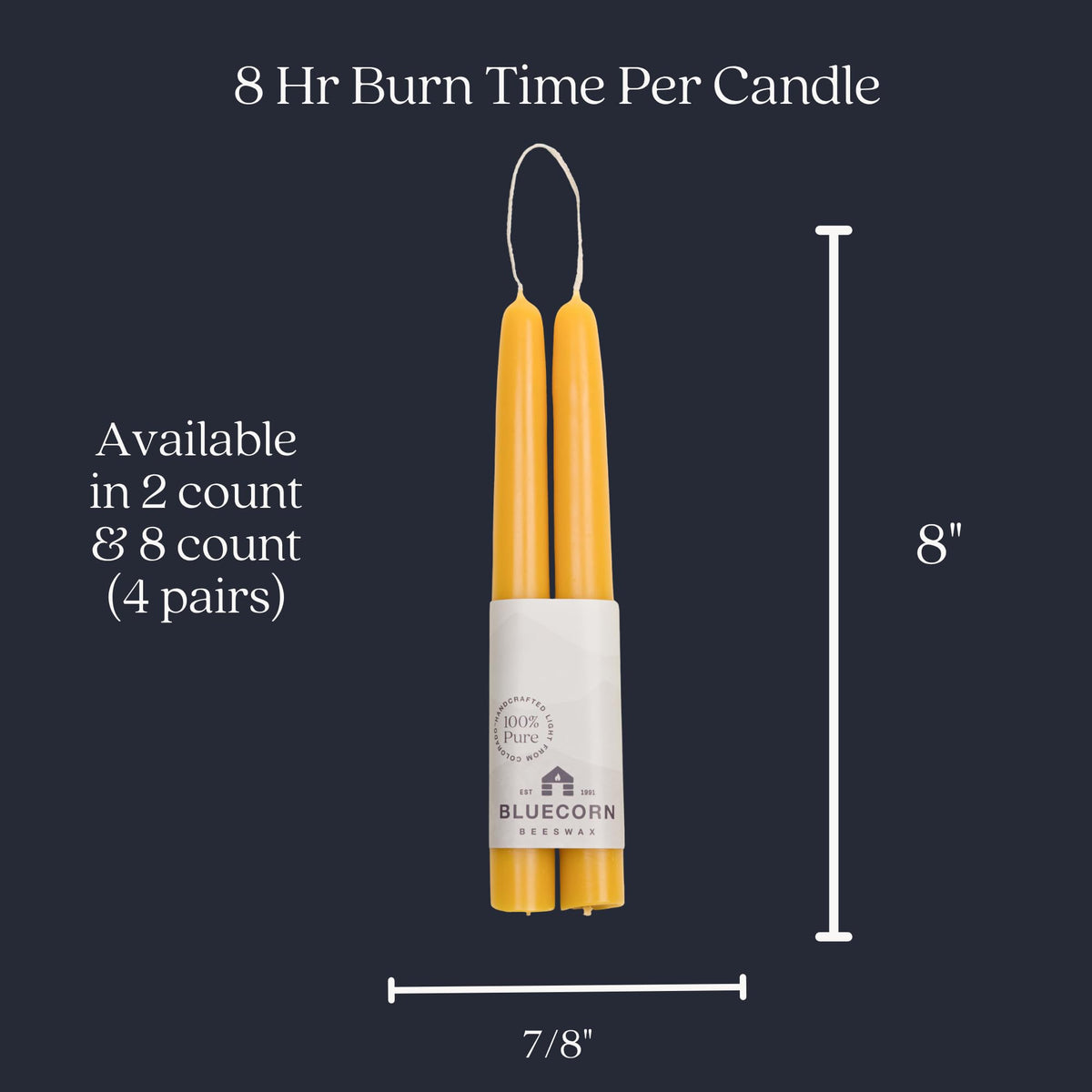 Taper Candles, 12 Inch Terracotta, 2 Count
