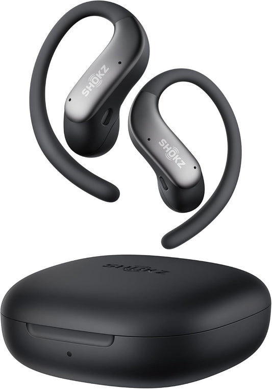 SHOKZ OpenFit Air 2, Open Earbuds, Black, Water Resistant, Secure Earhooks