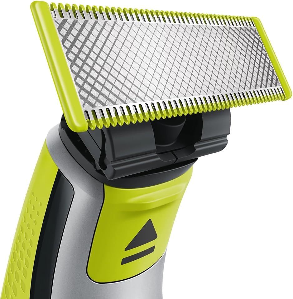 Philips OneBlade Hybrid Body and Face Stubble Trimmer with 4 x Lengths, 2 Extra Blade and Travel Pouch,