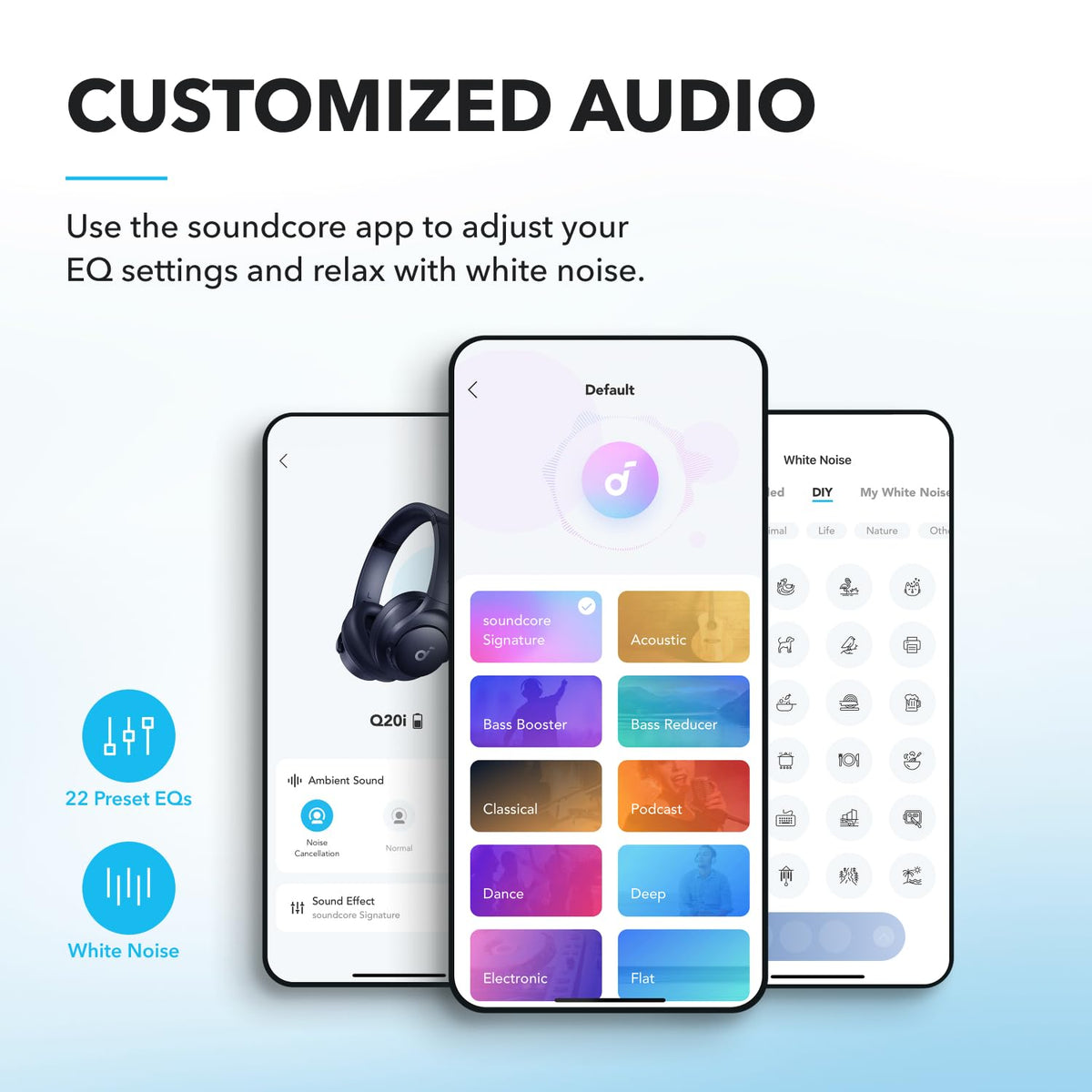 soundcore by Anker Q20i Hybrid Active Noise Cancelling Headphones, Black