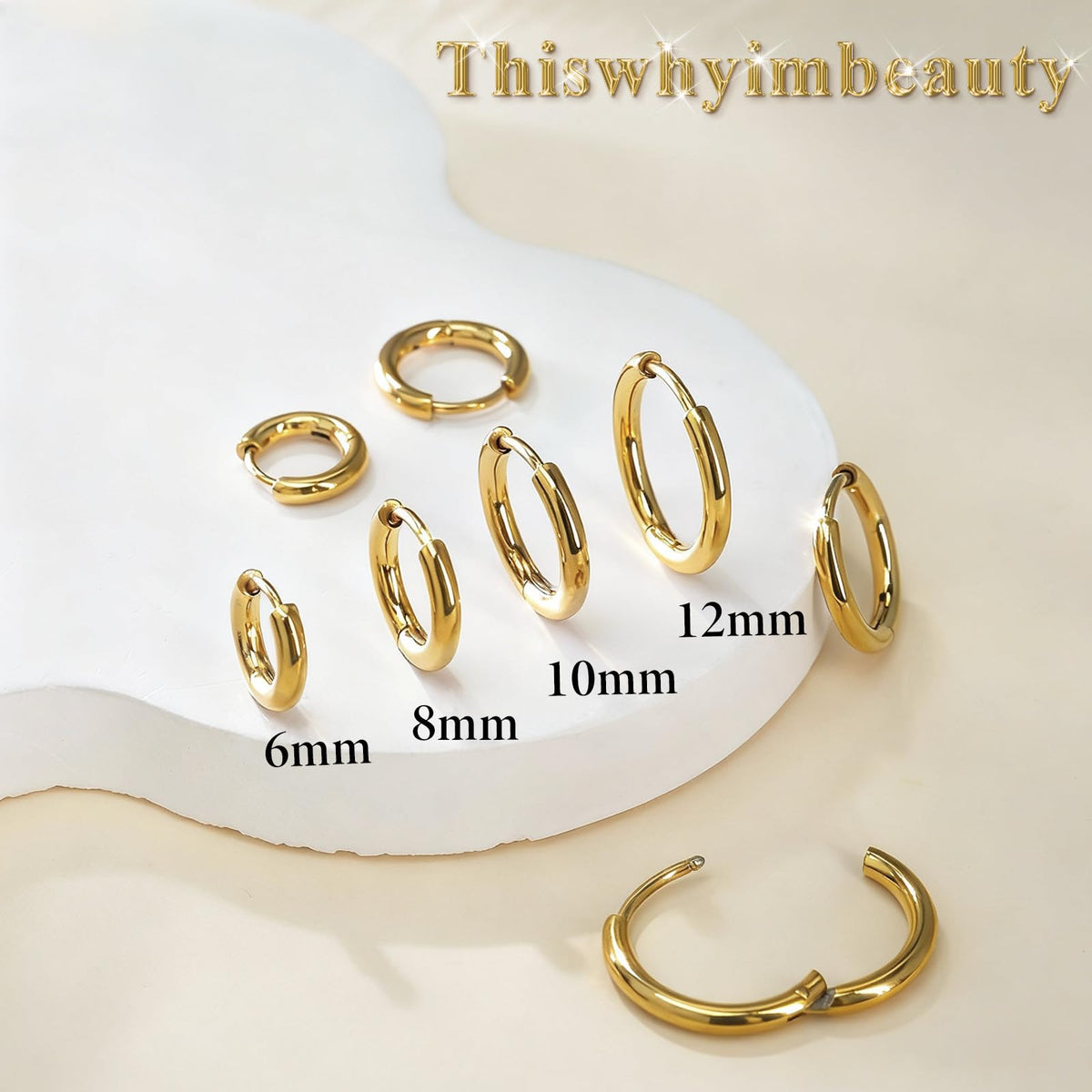 1Pair 316L Surgical Steel Opal Small Hoop Earrings for Women Hypoallergenic Medical Grade Lightweight For Cartilage Helix Daith Tragus Lobe Piercing Jewelry