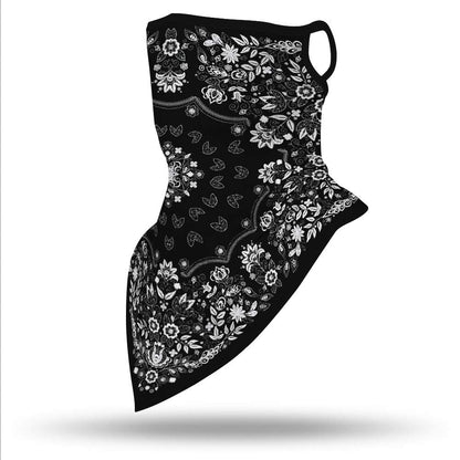 YAYOUREL Neck Gaiter Face Mask Bandanas for Men Women UV Face Scarf Cover Ear Loop Hole Facemask for Fishing Running Cycling