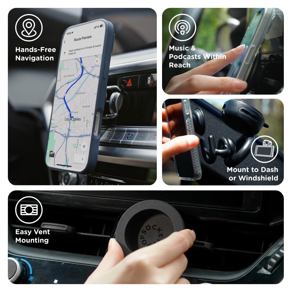 PopSockets Adhesive Phone Grip, Holder- Black