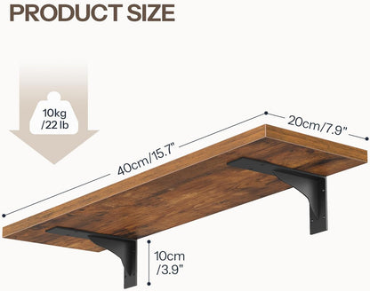 HOOBRO Floating Shelves for Wall, 15.7" Wall Mounted Shelves Set of 2
