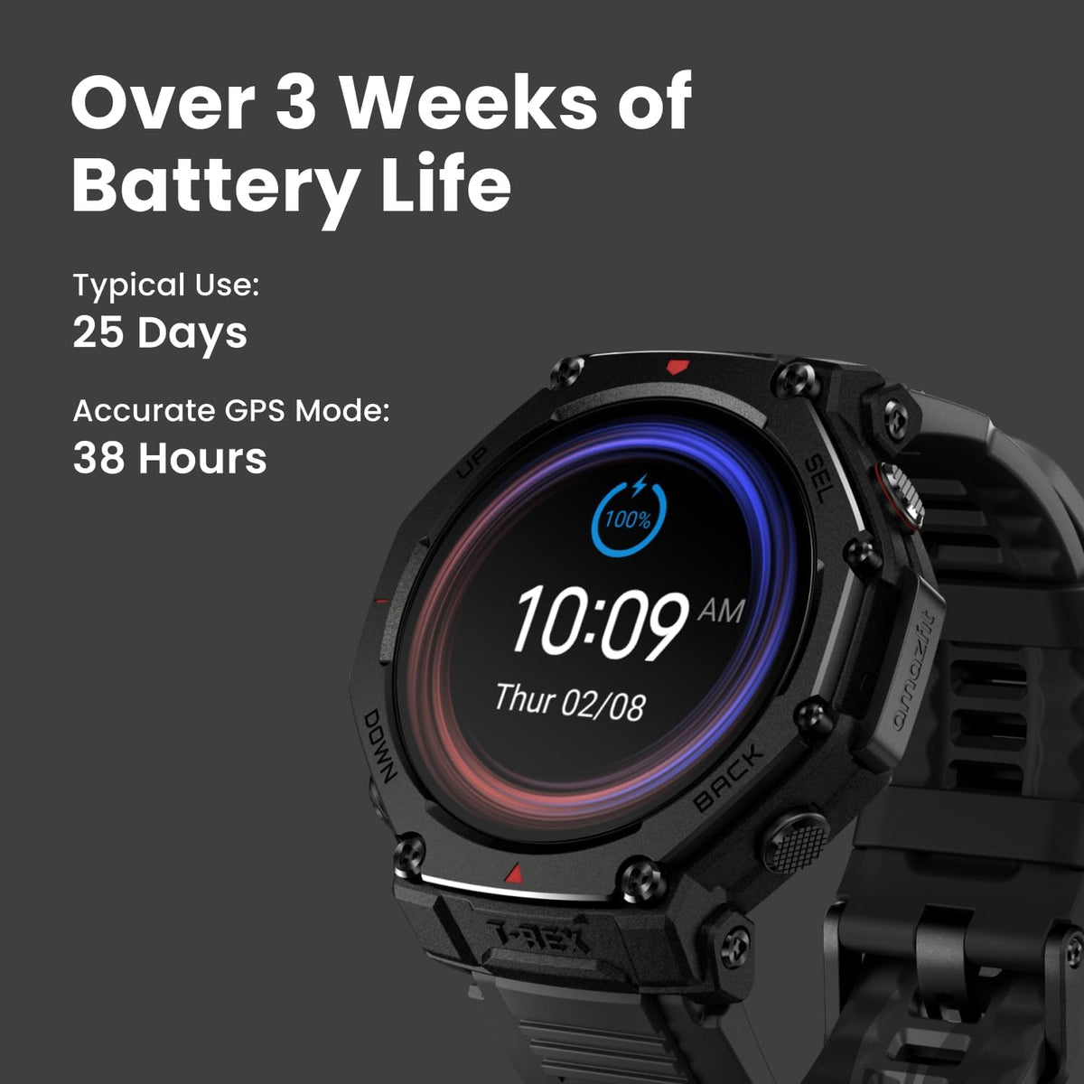 Amazfit T-Rex 3 Pro Smart Watch, 1.5" AMOLED Sapphire Glass, iOS/Android
