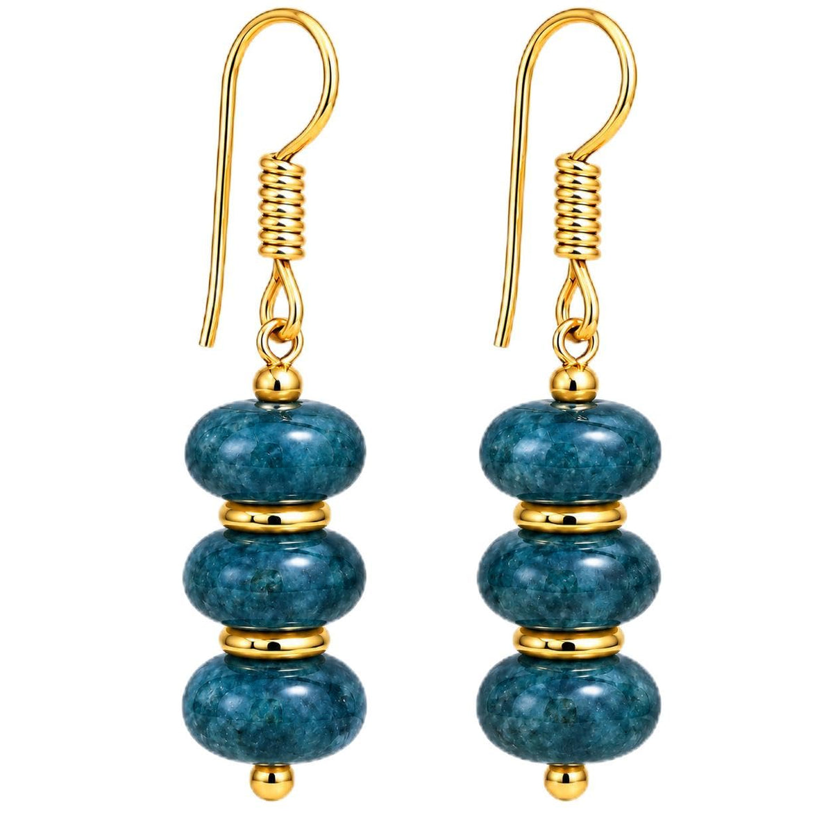 Gempires Beaded Gemstone Dangle Earrings for Women, Boho Gold Birthstone