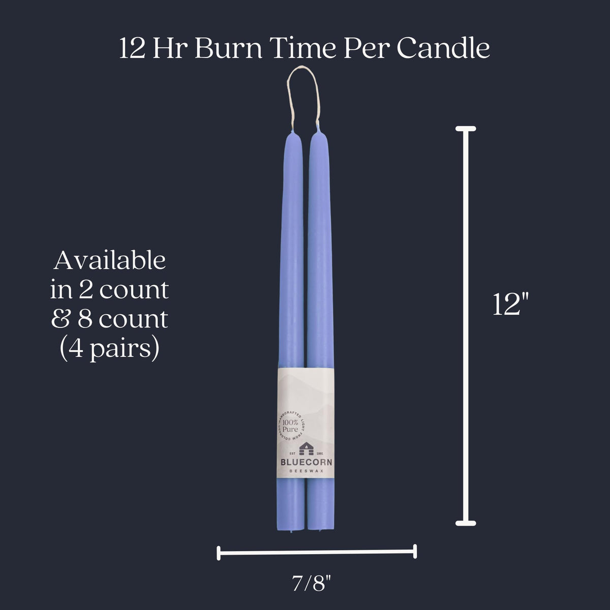 Taper Candles, 12 Inch Terracotta, 2 Count