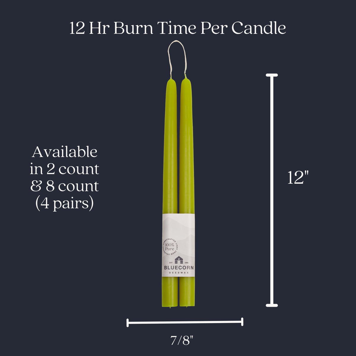 Taper Candles, 12 Inch Terracotta, 2 Count