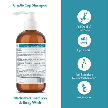 Happy Cappy Medicated Shampoo and Body Wash with Beanie Brush - 2 Pieces