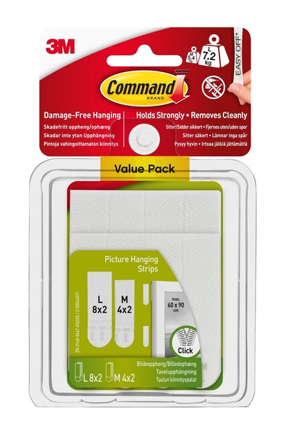 Command Picture Hanging Strips, Value Pack - 8 Large, 6 Medium, 4 Small Pairs | Damage-Free Hanging for Photos, Frames, Mirrors, Wall Décor and Signs
