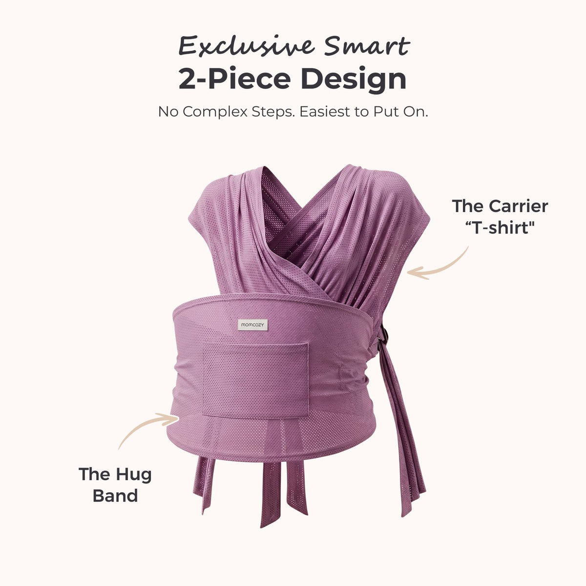 Momcozy Baby Wrap Carrier, Easy-On 2-Piece Design, Newborn to 33 lb