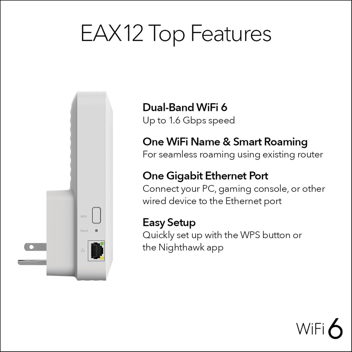 NETGEAR Nighthawk WiFi Extender EAX17, up to 1,500 sq ft, 3 Gbps