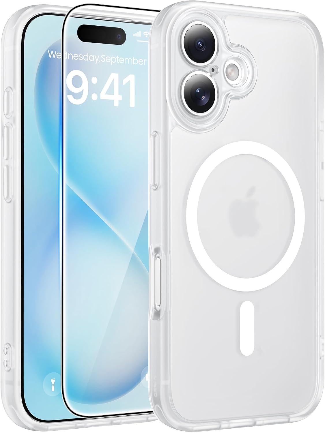 FNTCASE for iPhone 16 Plus Case, Fit for Magsafe, White