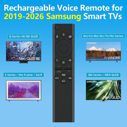 Rechargeable TV Remote for Samsung Smart TVs. Replacement Voice Remote.