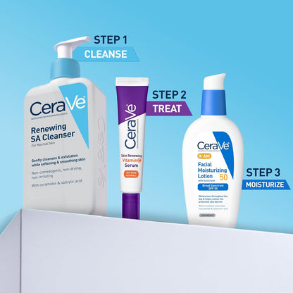 CeraVe Renewing Salicylic Acid Cleanser, Gentle Exfoliating Face Wash, 16oz