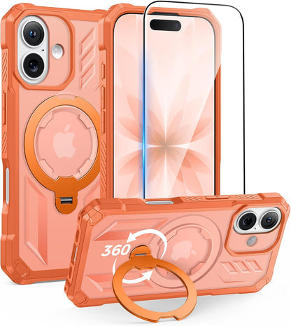 FNTCASE for iPhone 17 Case with 360 Spin Magnetic Stand