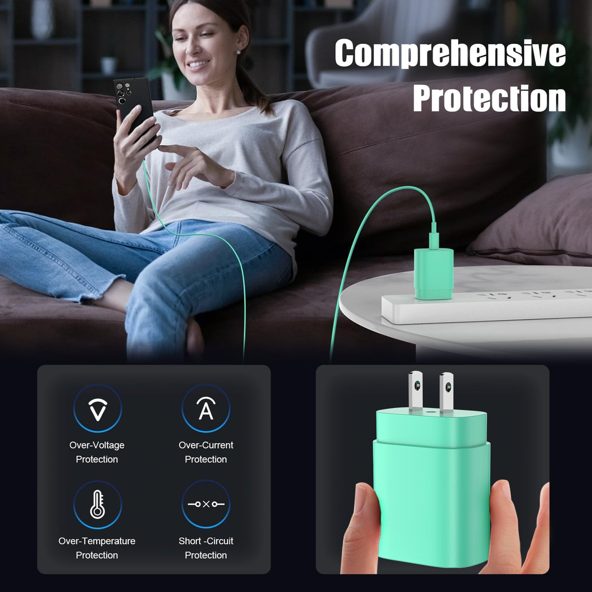 Type C Charger Fast Charging,4Pack 25W Super USB C Fast Charger Block