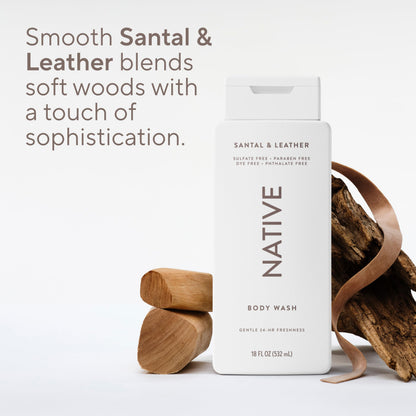 Native Clean Body Wash for Women & Men, Powder & Cotton Scent, 18 fl oz