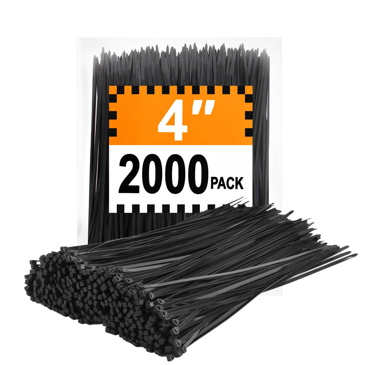 Black Zip Ties Assorted 12+8+6+4 inch, 200 Pack, Cable Ties, UV Resistant Wire Ties for Outdoor Use,Tie Straps, LOCKLOCK