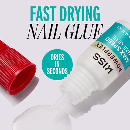 Kiss PowerFlex Nail Glue for Press Ons, Super Strong, Fast Drying Drop On