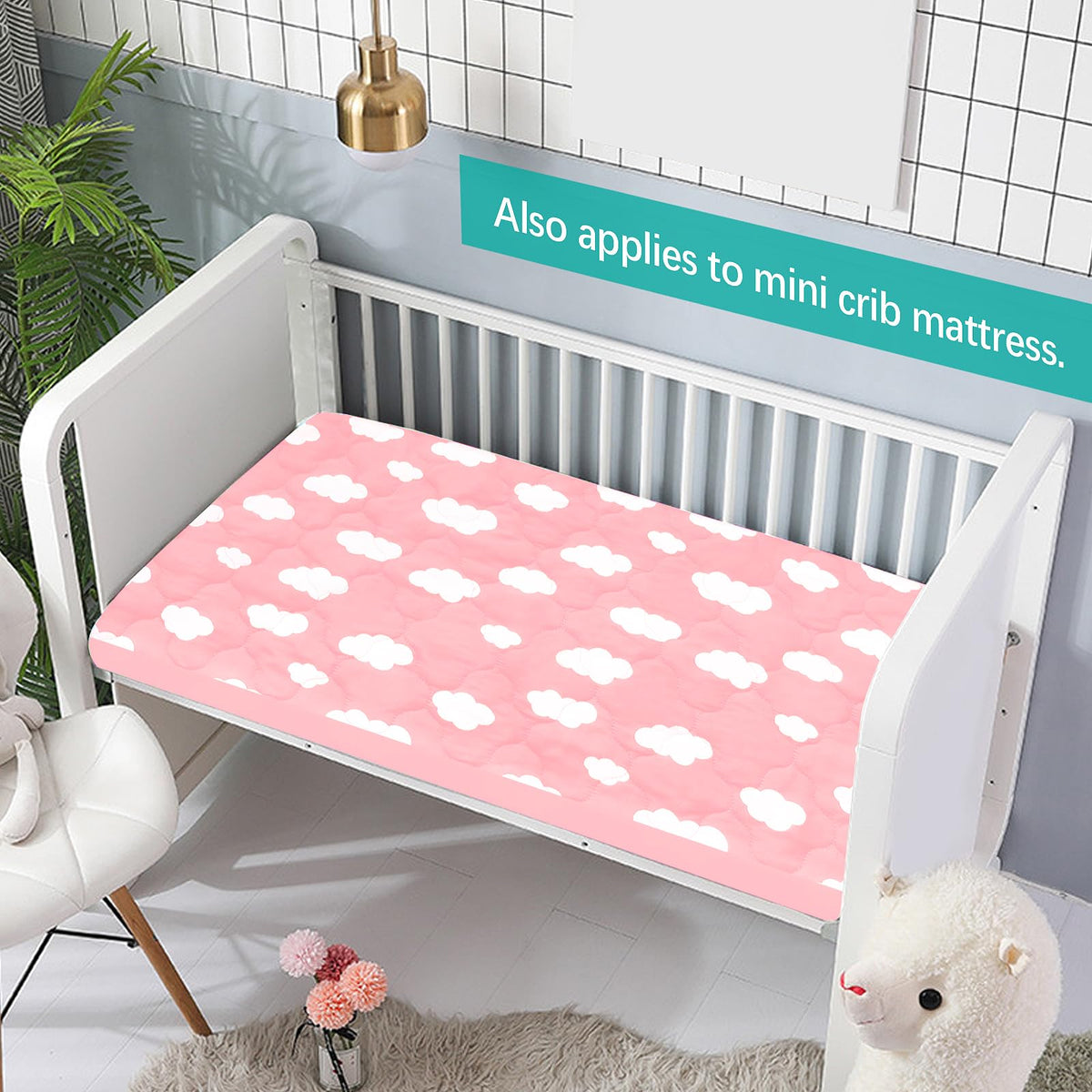 Crib Mattress Protector Sheets Fitted Waterproof Mattress Pad Cover 2 Pack