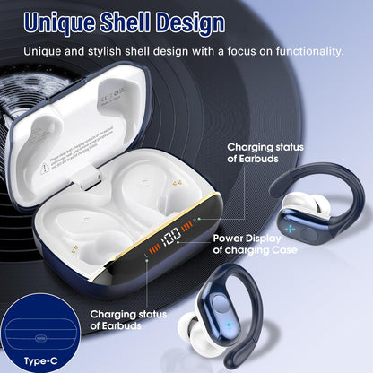 Wireless Earbuds Sports, 75Hrs Bluetooth 5.4 Headphones, Bass Hi-Fi Stereo