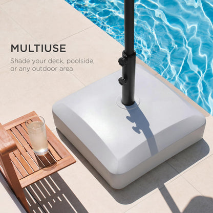 Best Choice Products 123lb Capacity Fillable Mobile Umbrella Base Heavy Duty Market Stand for Patio, Deck, Poolside w/ 4 Wheels, 2 Locks, 2 Knobs, Wind-Resistant Design - Black