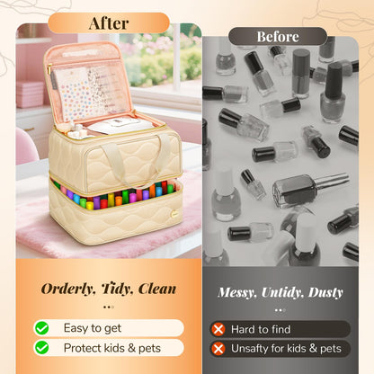 YOREPEK Nail Polish Bag Organizer Case Holds 56+ Bottles (15ml/0.5 fl.oz)