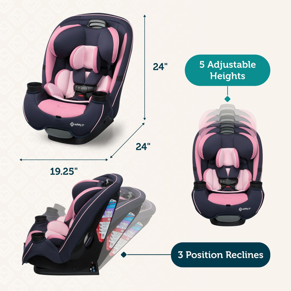 Safety 1st Grow and Go All-in-One Convertible Car Seat - Black Phantom